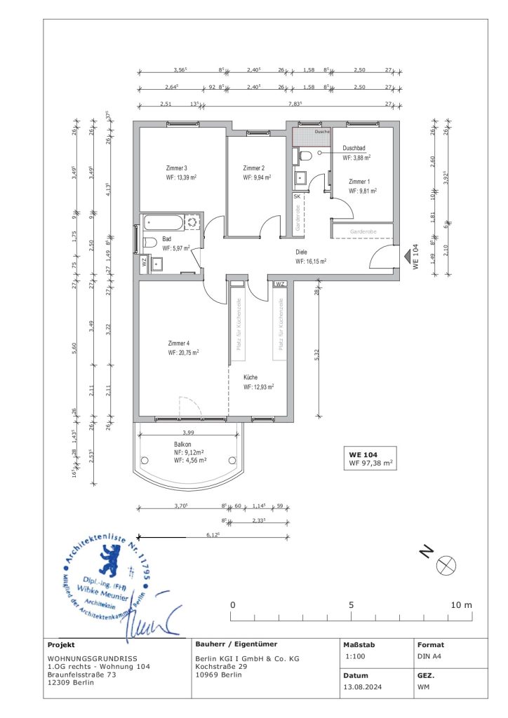Wohnung - BRAUNF WE 104, Braunfelsstraße 73, 12309 Berlin