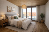 KI Bild Schlafzimmer - Wunderschön geschnittene 2-Zimmerwohnung mit EBK, Fußbodenheizung und Loggia